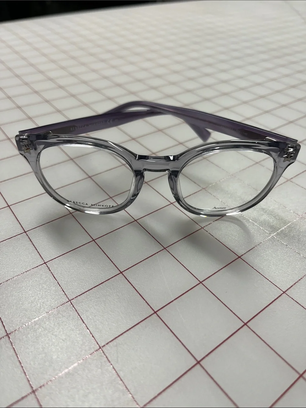 REBECCA MINKOFF NWOT Brooke 2 Preppy Academia Translucent Lilac Round Frames 49